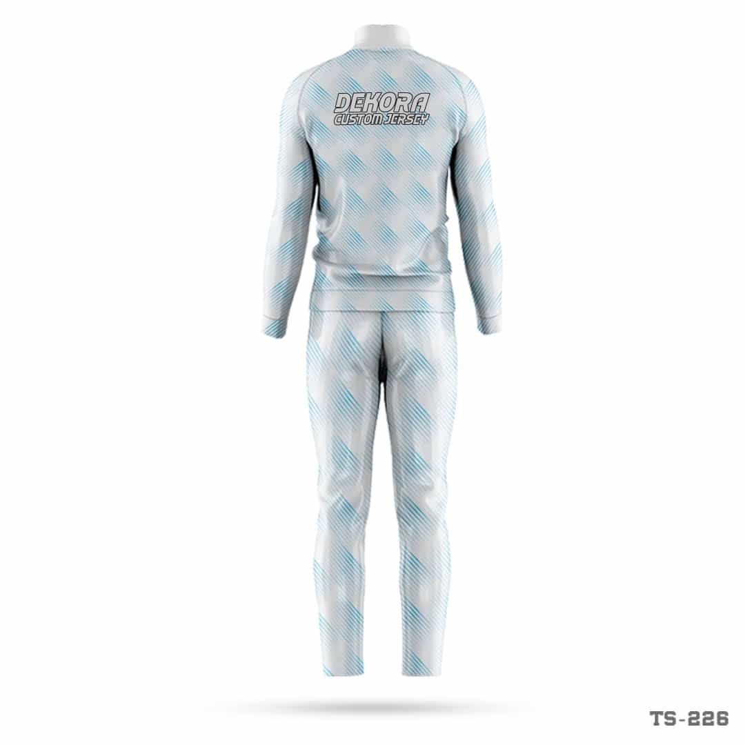 Premium Design Blue White Tracksuit with Logo 4 Blue White Tracksuit Seller in USA; Sports Premium Black White Tracksuits with Logo; Premium Design Customized Polyester Tracksuits with Logo; sports polyester jersey; premium design polyester tracksuits; cricket tracksuits design; personalized cricket jersey; sublimation cricket jersey maker in USA;