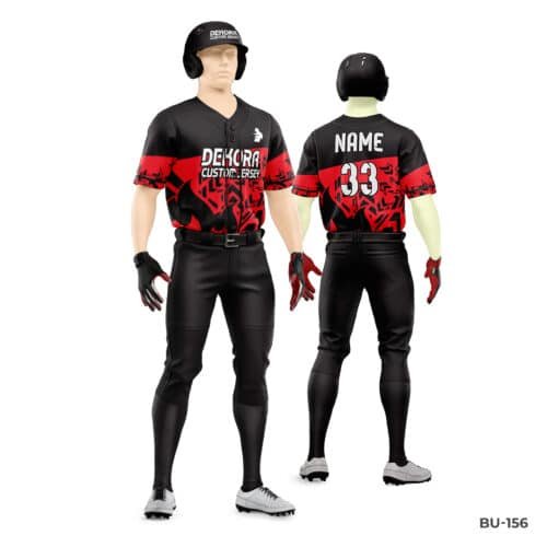 Custom Made Red Baseball Uniforms with Name Number; Half Sleeve Baseball Uniforms Maker in UK; Premium Design Custom Baseball Jersey Uniform Maker in UK; Premium Design Custom Baseball Jersey Uniform with Logo-WL-150; custom baseball uniform; best baseball jersey maker in uk; baseball kits; best basebaall uniform maker in uk; best basebaall uniform design;