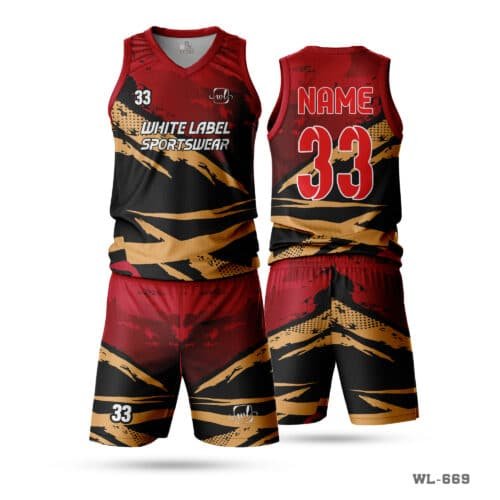 Man's Premium Quality Basketball Uniform with Logo-WL-669 - Image 3