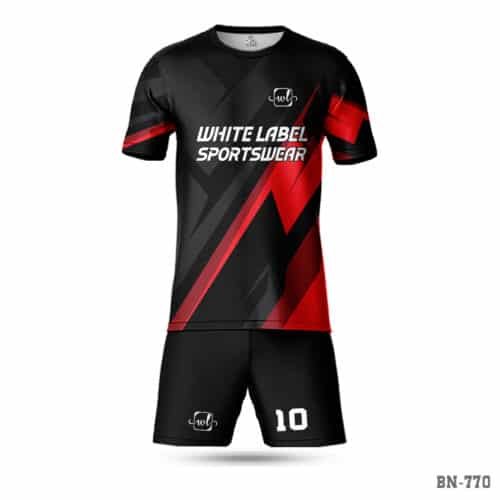 Premium Fabrics Custom Design Black Red Football Kit-WL-770; Half Sleeve Green Football Uniforms Maker in England; Blue and Black Football Uniforms Maker in UK; Custom Red Black Football Uniforms Maker in UK; Black White Football Uniform Maker in UK; Half Sleeve Custom Made Yellow Black Football Kit-WL-754; Sublimation Orange Football Uniforms with Name Number; Red Football Kits Apparel Maker in UK; Custom Navy Blue Football Kits Maker in UK; soccer uniform; apparel maker in uk; football clothes supplier in UK;