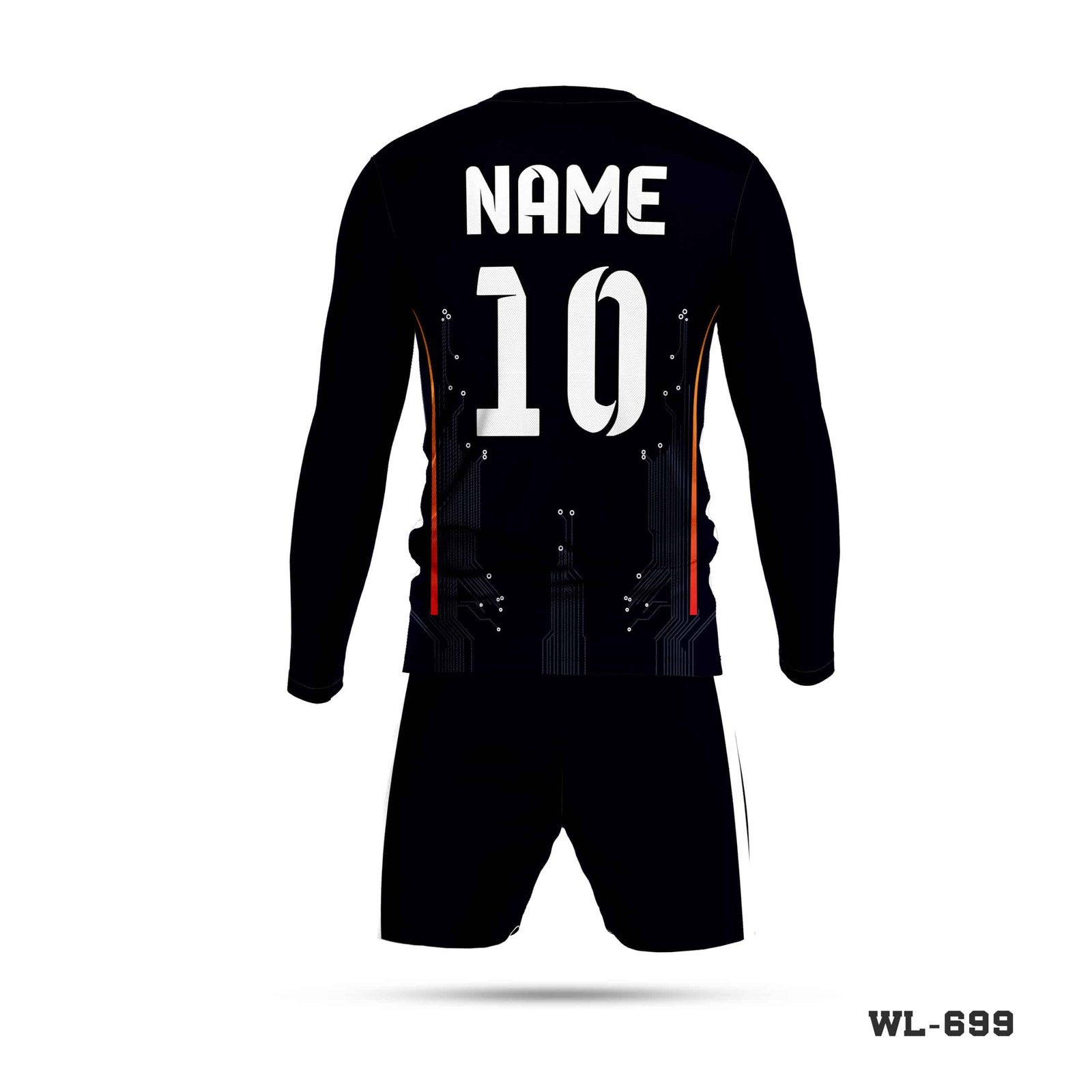 Full Sleeve Unique Design Black Football Kit-WL-699 4 Black Football Kit Seller in UK; Black and Green Football Kit with Name Number; Full Sleeve Best Customize Football Kit with Logo-WL-697; Team Football Kits White Uniform Seller in UK; Orange Black Football Kit with Name Number; Green and White Football Kits Maker in UK; Printed Football Kit Manufacturer in UK; Green and Yellow Football Kits Seller in UK; Navy Blue football Kits Apparel Maker in UK; Best Football Kit Maker in UK; apparel maker in uk; football clothes supplier in UK;