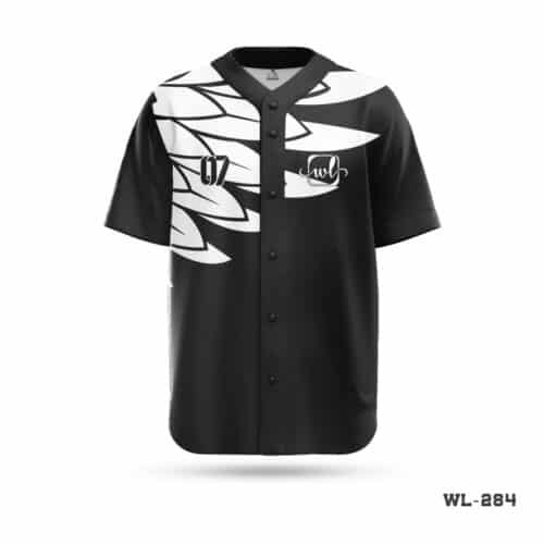 Half Sleeve Black and White Jersey Baseball Kit-WL-284; Half Sleeve Printed Black and Red Baseball Jersey-WL-171; Half Sleeve Black and Purple Baseball Jersey-WL-283; Half Sleeve Personalized Blank Baseball Jerseys-WL-208; Black and Blue Baseball Jersey Maker in UK; Sublimation Print Custom Baseball Uniform Jerseys-WL-195; Premium Design Baseball New Jersey with Logo-WL-179; Half Sleeve Team Baseball Jersey White Black Kit-WL-279;