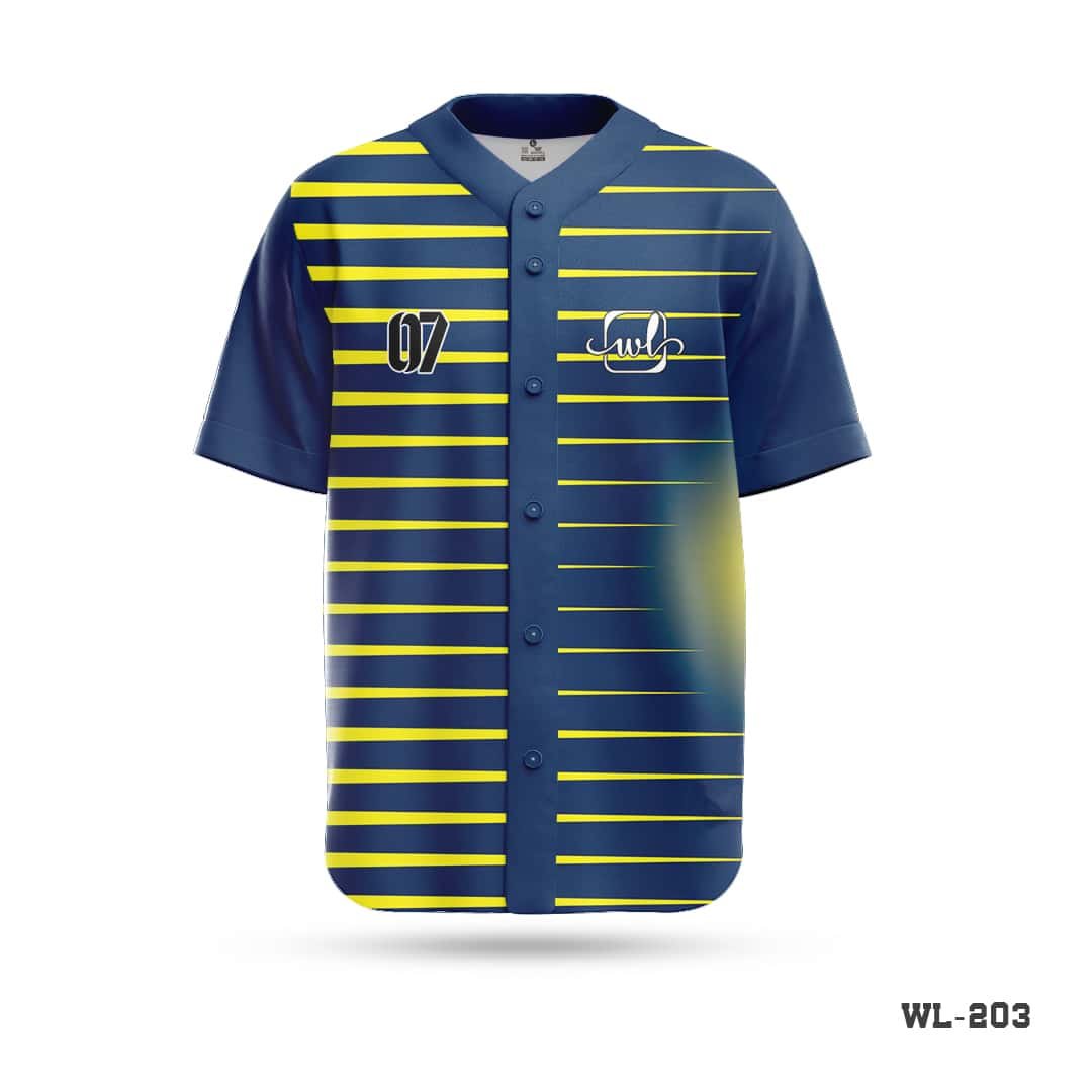 Half Sleeve Customized Baseball Jersey Mens Outfit-WL-203 3 Half Sleeve Customized Baseball Jersey Mens Outfit-WL-203; Customized Design Baseball Jersey Men Apparel-WL-180; Personalized Design Team Baseball Jersey Grey Kit-WL-282; Authentic Design Customized Baseball Jersey Fit-WL-223; Sublimation Print Baseball Button Jersey with Logo-WL-216; Personalized Design Team Authentic Baseball Jerseys-WL-219; Half Sleeve Personalised Button Up Baseball Jersey-WL-265; custom team baseball jerseys;