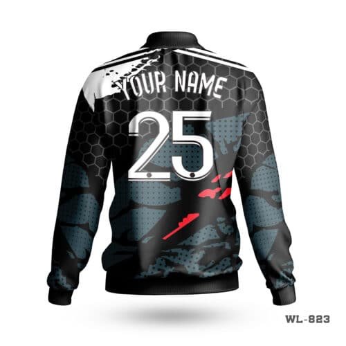 All Over Printed Winter Jacket Black-WL-823 - Image 2