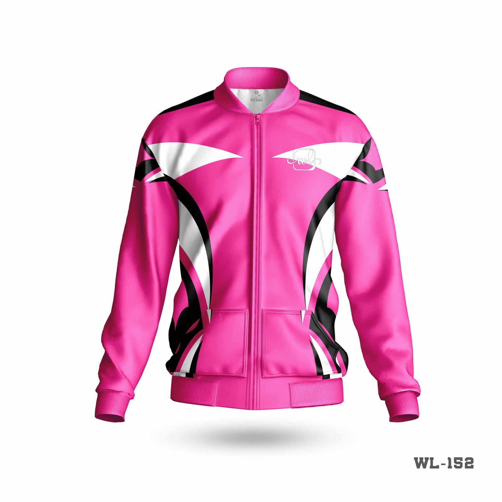 Sublimation Printed Pink Winter Jacket-WL-152 3 Pink Winter Jacket; Pink Winter Jacket with Logo; Pink Winter Jacket with Customized Logo; Sublimation Printed Pink Winter Jacket; All Over Printed Pink Winter Jacket;