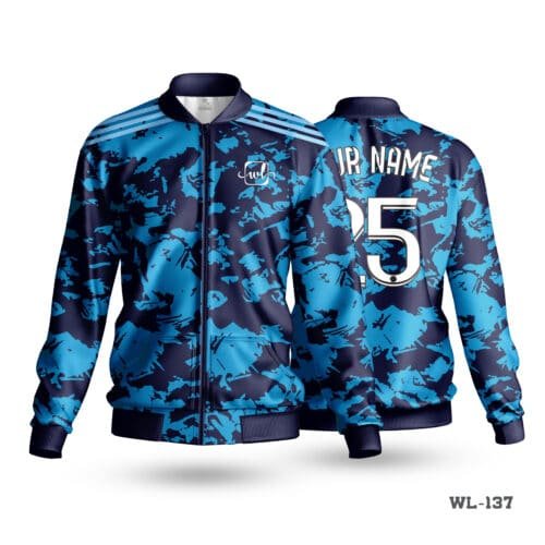 Light Blue Sports Jacket​ Design with Logo-WL-137 - Image 3
