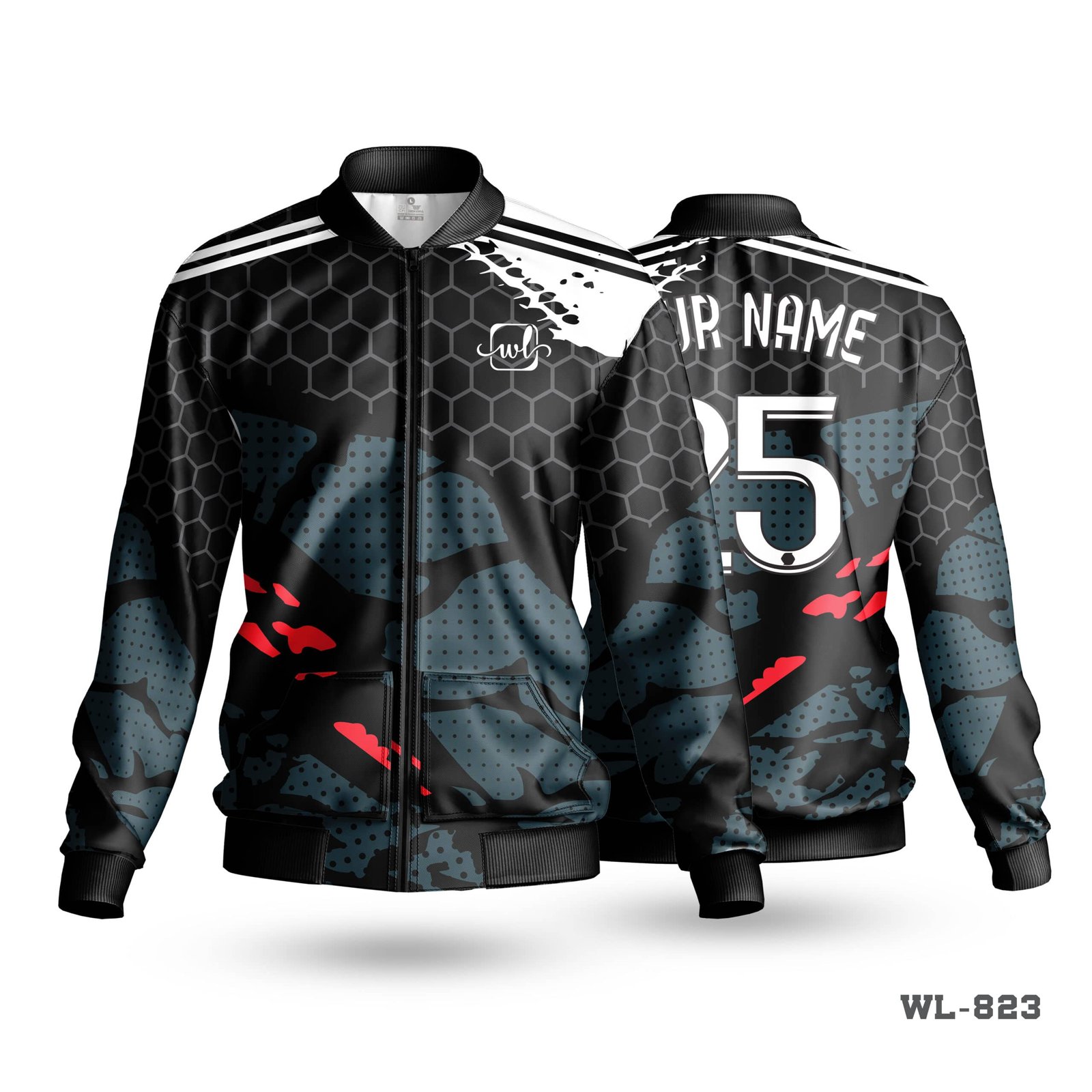 All Over Printed Winter Jacket Black-WL-823 5 All Over Printed Winter Jacket Black-WL-823 - Image 3