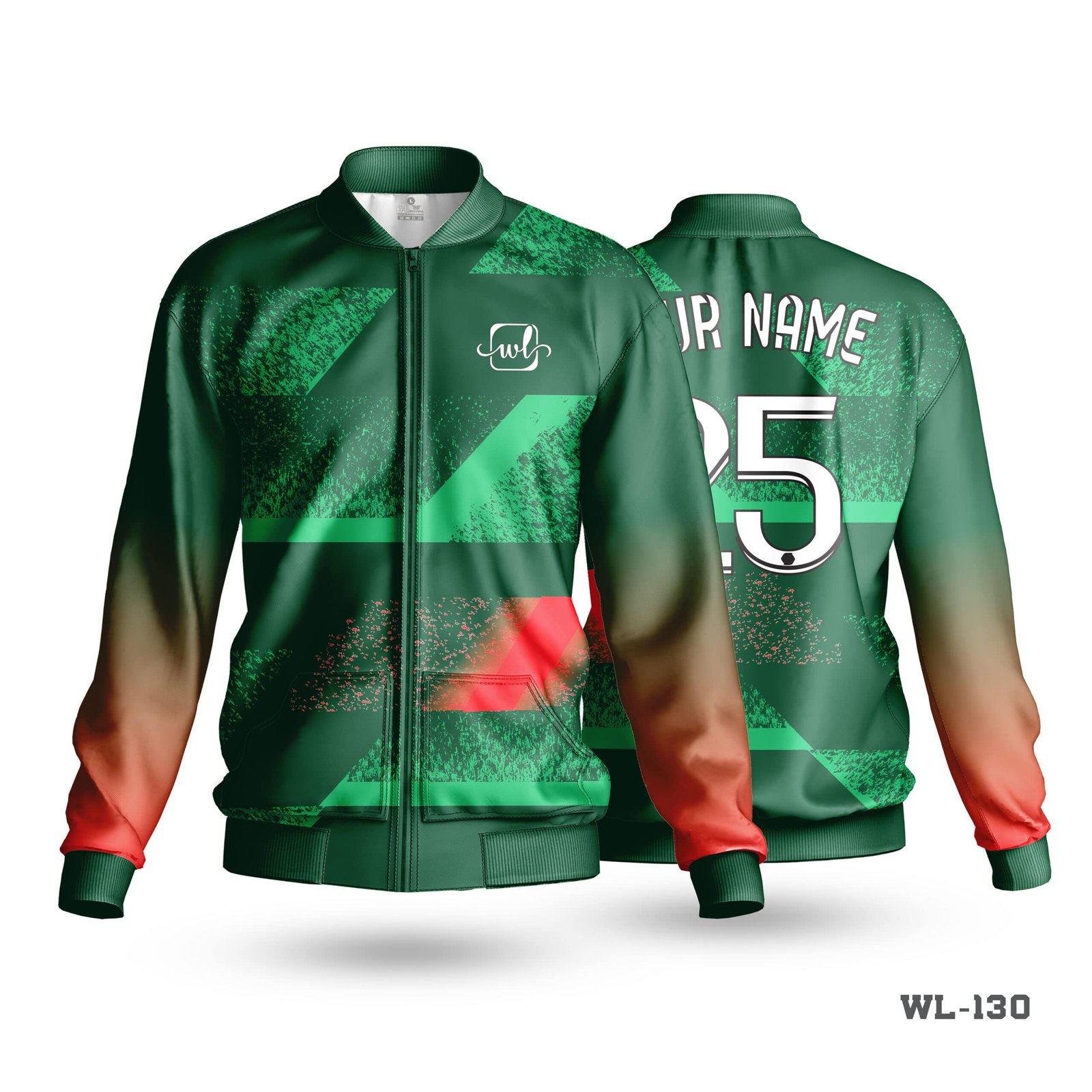 Unique Design Green Sports Jackets Men's-WL-130 5 Unique Design Green Sports Jackets Men's-WL-130 - Image 3