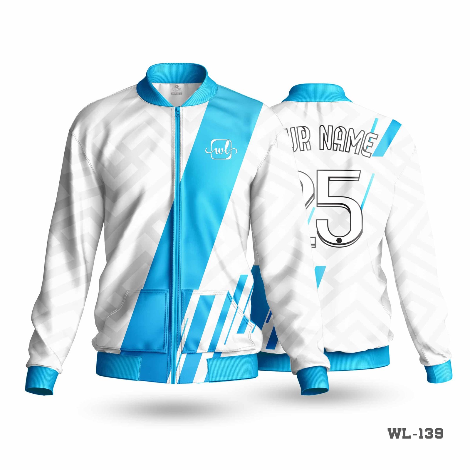 All Over Printed Men's Blue Sports Jacket-WL-139 5 All Over Printed Men's Blue Sports Jacket-WL-139 - Image 3