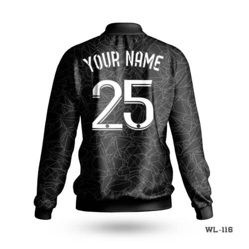 Mens Black Sports Jacket​ with Custom Logo-WL-116 - Image 2