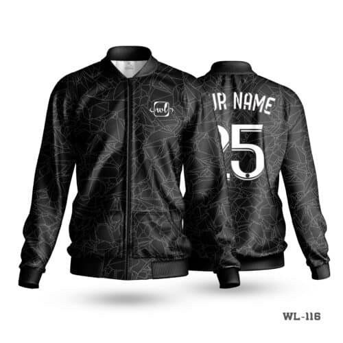 Mens Black Sports Jacket​ with Custom Logo-WL-116 - Image 3