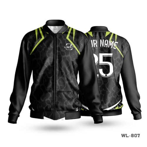 Black Winter Jacket with Sublimation Print-WL-807 - Image 3