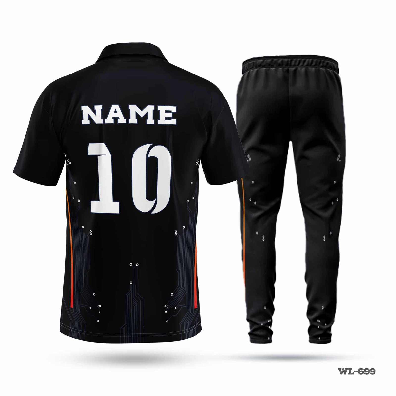Custom Made Best Polo Black Cricket Uniforms-WL-699 4 Black Cricket Uniforms Seller in UK; cricket kit; All Over Printed Cricket Uniform; Unique Design Cricket Uniform; Unique Design Cricket Uniform for Man; with; Logo; cricket kits; full cricket kit; cricket full kit; custom cricket kit; youth cricket kit; custom cricket uniforms;