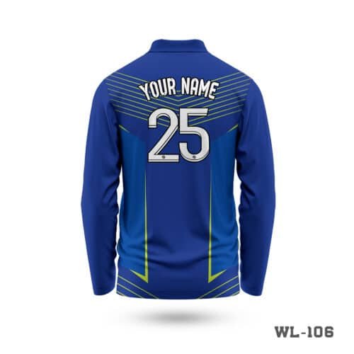 Cool Cricket Jersey Seller in UK; Cheap Cricket Jersey Seller in UK; Printed Polyester Polo Blue Cricket Jersey Design Kit-WL-109; Red Black Cricket Jersey Maker in UK; Black and Yellow Cricket Jersey Maker in UK; Full Sleeve Polo Best Jersey in Cricket Apparel-WL-102; Full Sleeve Best Jersey Design for Cricket Kit-WL-101; White Cricket Jersey Seller in UK; Stylish Cricket Jersey Design with Name Number; Jersey for Cricket Team Maker in UK; Personalized Jersey Design Cricket Kit Seller in UK; Cricket Jerseys UK Kit with Name Number; stylish cricket jersey design; black and yellow cricket jersey; blue cricket jersey; cool cricket jersey;