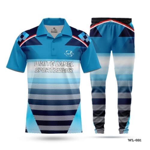 Half Sleeve Printed Customized Polo Cricket Uniforms-WL-691; cricket kit; All Over Printed Cricket Uniform; Unique Design Cricket Uniform; with; Logo; cricket kits; kits for cricket; full cricket kit; adult cricket kit; cricket full kit; custom cricket kit;