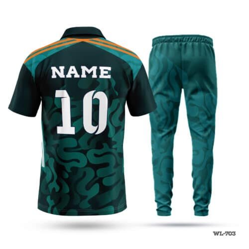 Polo Green Cricket Uniform Maker in UK; cricket kit; All Over Printed Cricket Uniform; Unique Design Cricket Uniform; Unique Design Cricket Uniform for Man; with; Logo; kits for cricket; full cricket kit; adult cricket kit; cricket full kit; youth cricket kit; custom cricket uniforms;