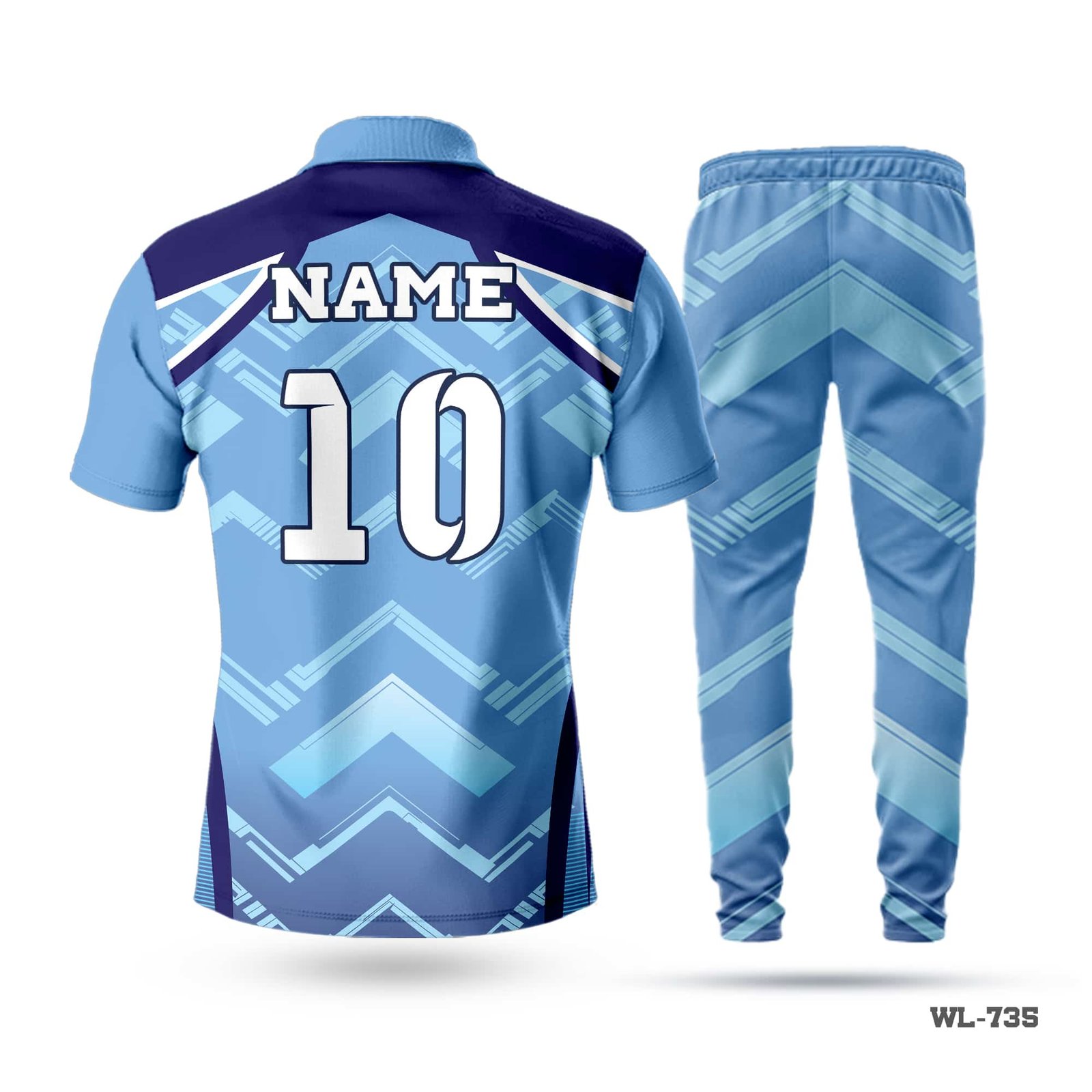 Half Sleeve Polo Sky Blue Cricket Uniform Kit-WL-735 4 cricket kit; All Over Printed Cricket Uniform; Unique Design Cricket Uniform; Sky Blue Cricket Uniform Seller in UK; Unique Design Cricket Uniform for Man; with; Logo; cricket kits; adult cricket kit; cricket full kit; custom cricket kit; youth cricket kit; custom cricket uniforms;