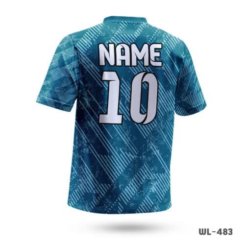 Half Sleeve Blue Jersey Volleyball with Logo-WL-483 - Image 2