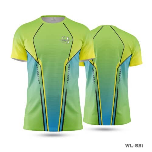 Blue and Yellow Volleyball Jersey with Logo-WL-521 - Image 3