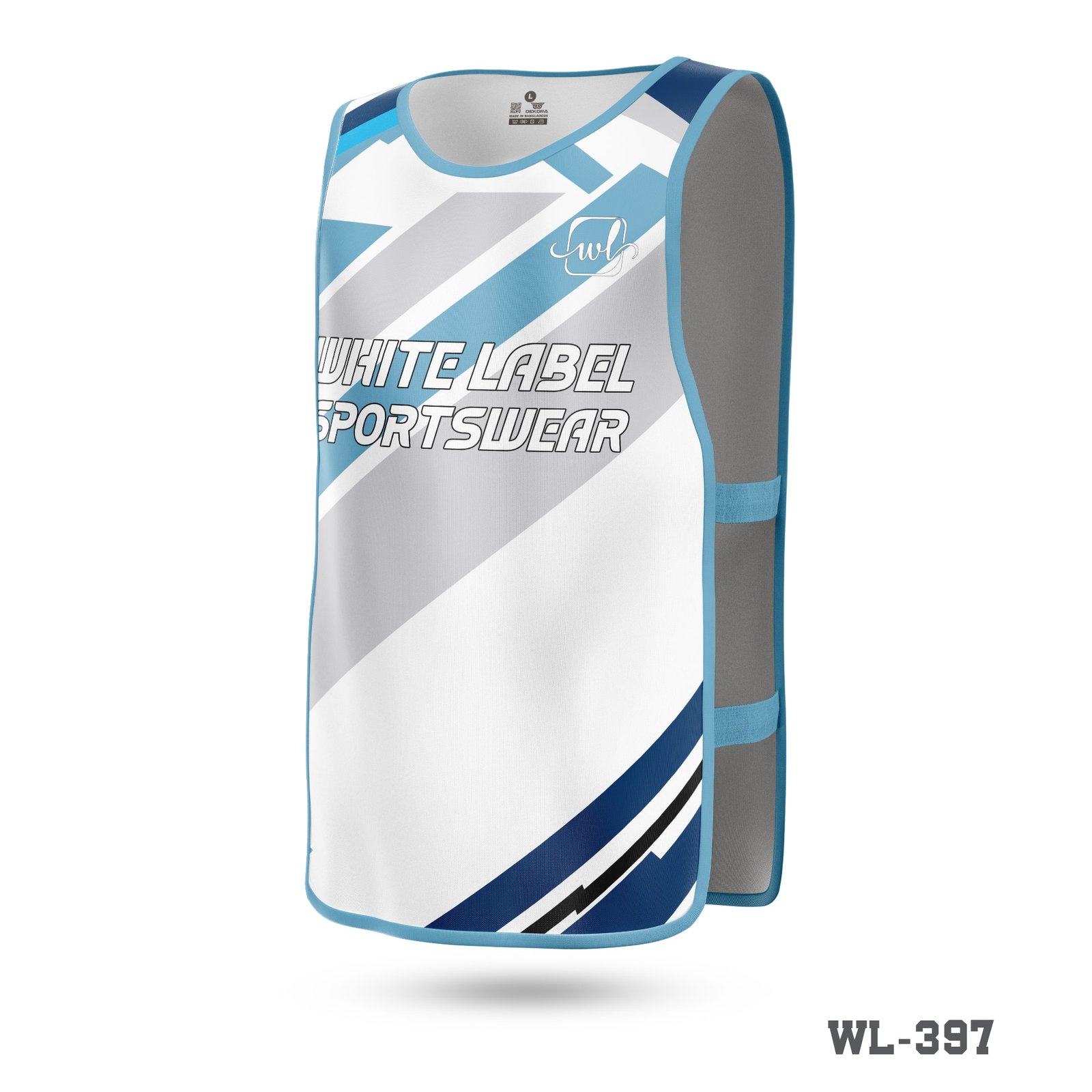 White and blue Football Bibs for Man-WL-397 4 White and blue Football Bibs for Man-WL-397 - Image 2